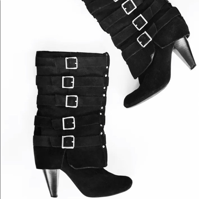 Mia ‘Royal’ Suede Buckle Boots Size 7.5